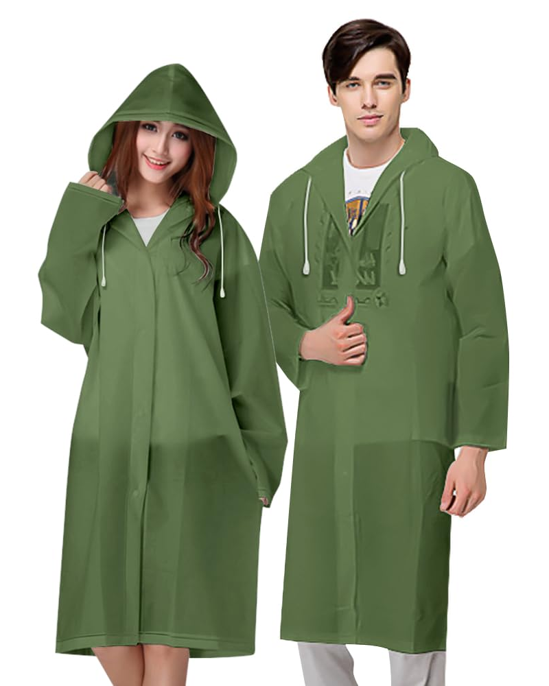 Logan Men's EVA Rain Poncho – Lightweight Waterproof Hooded Emergency Rain Cape