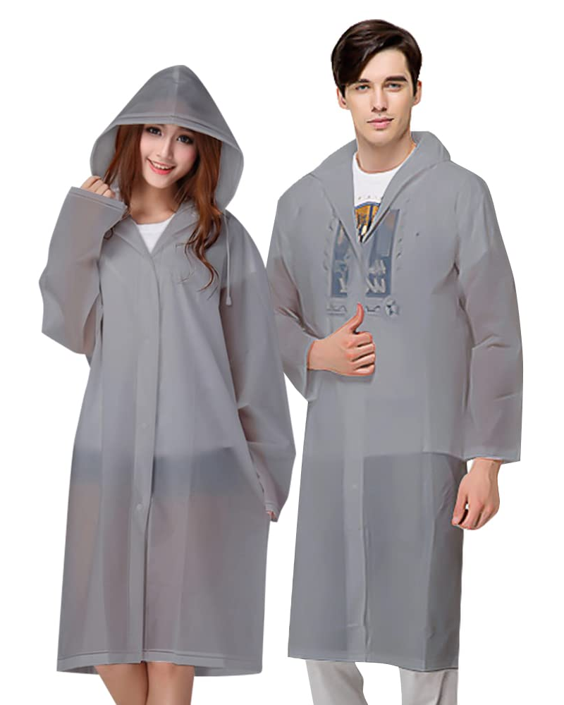 Logan Men's EVA Rain Poncho – Lightweight Waterproof Hooded Emergency Rain Cape