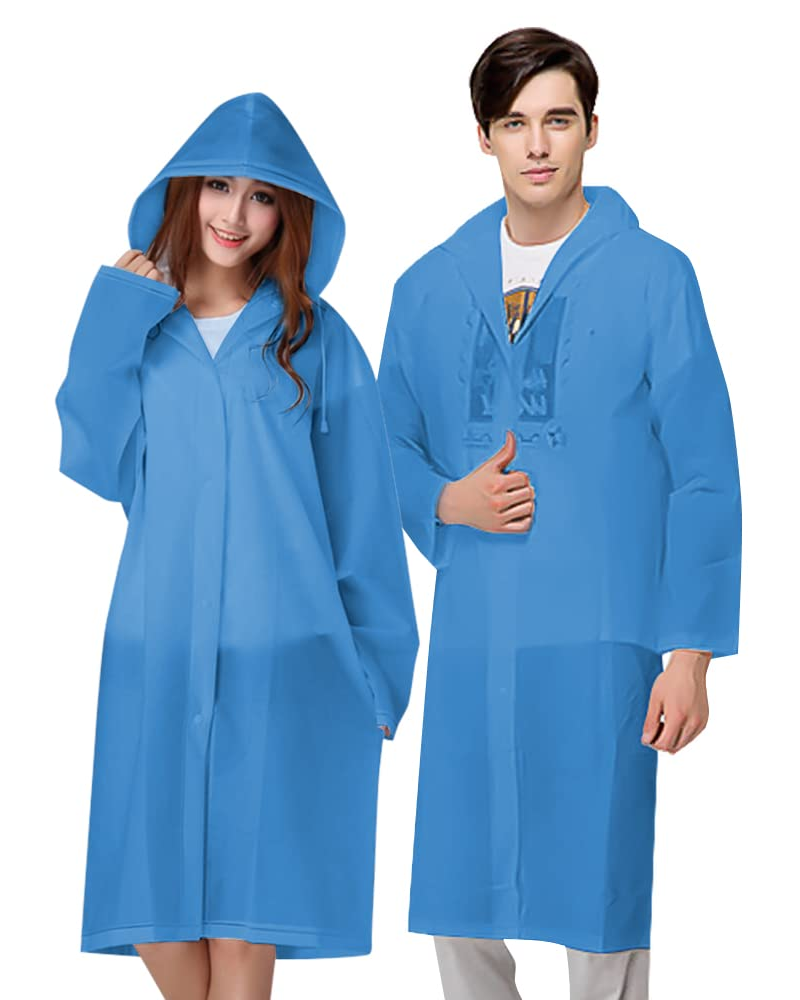 Logan Men's EVA Rain Poncho – Lightweight Waterproof Hooded Emergency Rain Cape