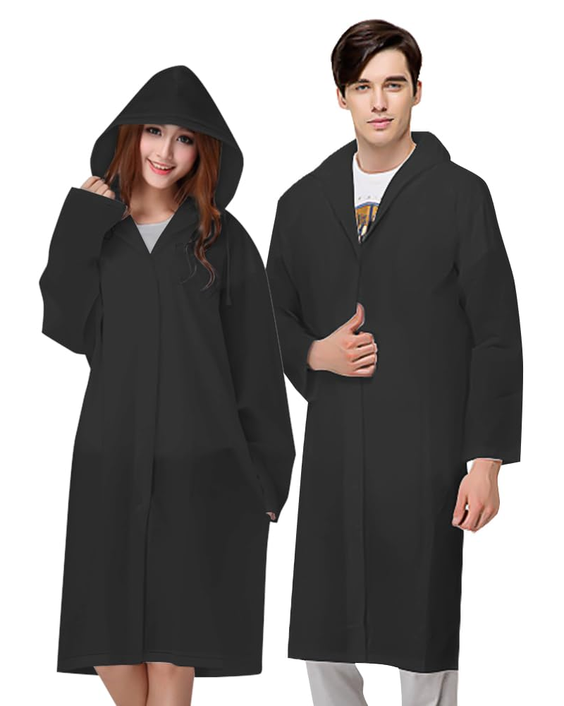 Logan Men's EVA Rain Poncho – Lightweight Waterproof Hooded Emergency Rain Cape