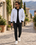 Quentin Men's Bomber Jacket – Zip-Up Casual Jacket with Stand Collar