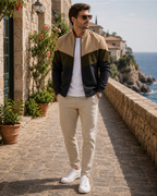 Jasper Men's Bomber Jacket – Full Zip Colour Block Casual Jacket