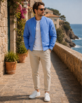 Asher Men's Bomber Jacket – Lightweight Zip-Up Jacket with Stand Collar