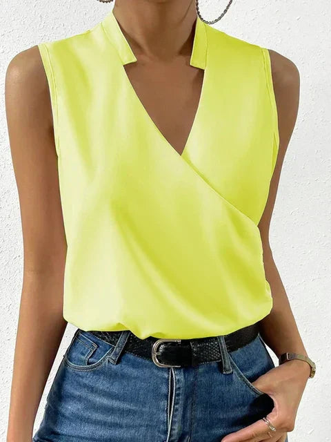 Charlotte Women's V-Neck Sleeveless Top – Lightweight Breathable Casual Tank Top