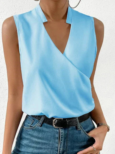 Charlotte Women's V-Neck Sleeveless Top – Lightweight Breathable Casual Tank Top