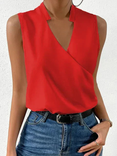 Charlotte Women's V-Neck Sleeveless Top – Lightweight Breathable Casual Tank Top