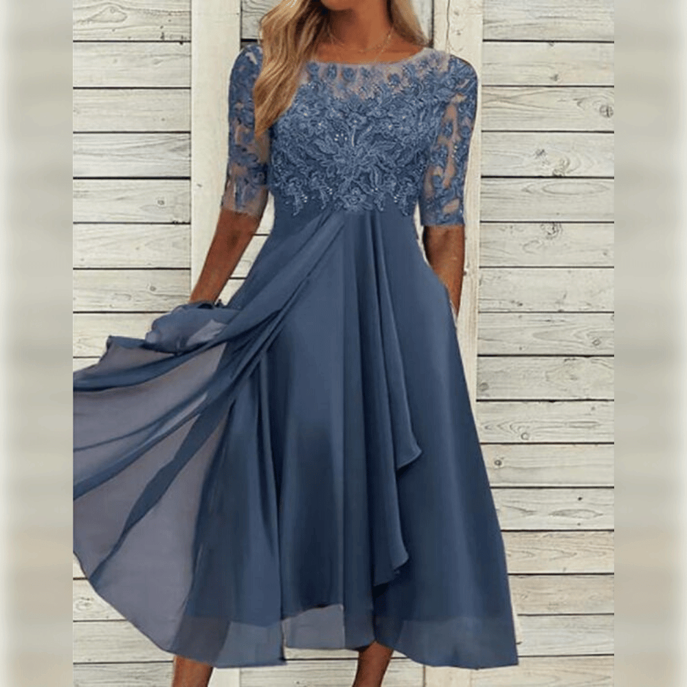 Genevieve Women's Chiffon Maxi Dress – Elegant Flowing Evening Occasion Dress