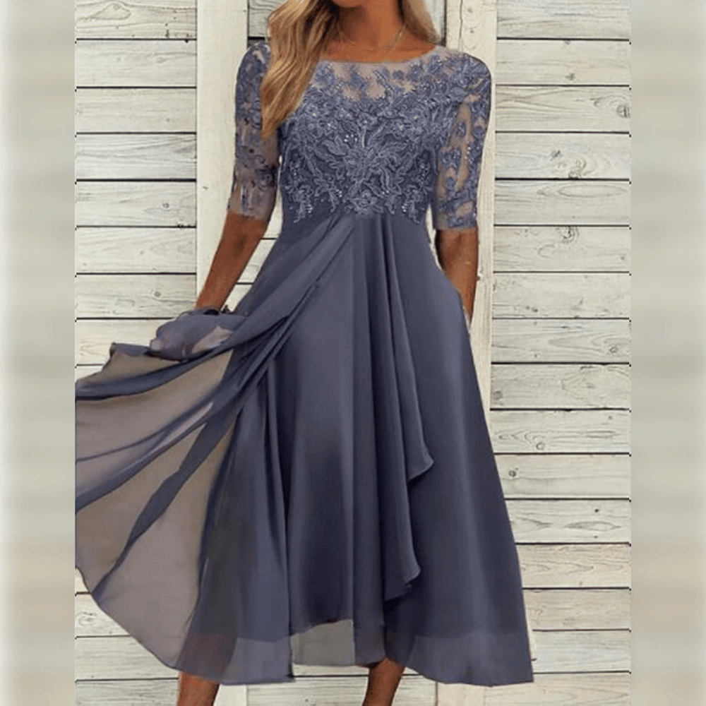 Genevieve Women's Chiffon Maxi Dress – Elegant Flowing Evening Occasion Dress