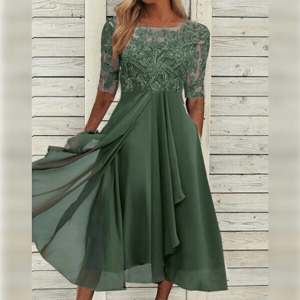 Genevieve Women's Chiffon Maxi Dress – Elegant Flowing Evening Occasion Dress