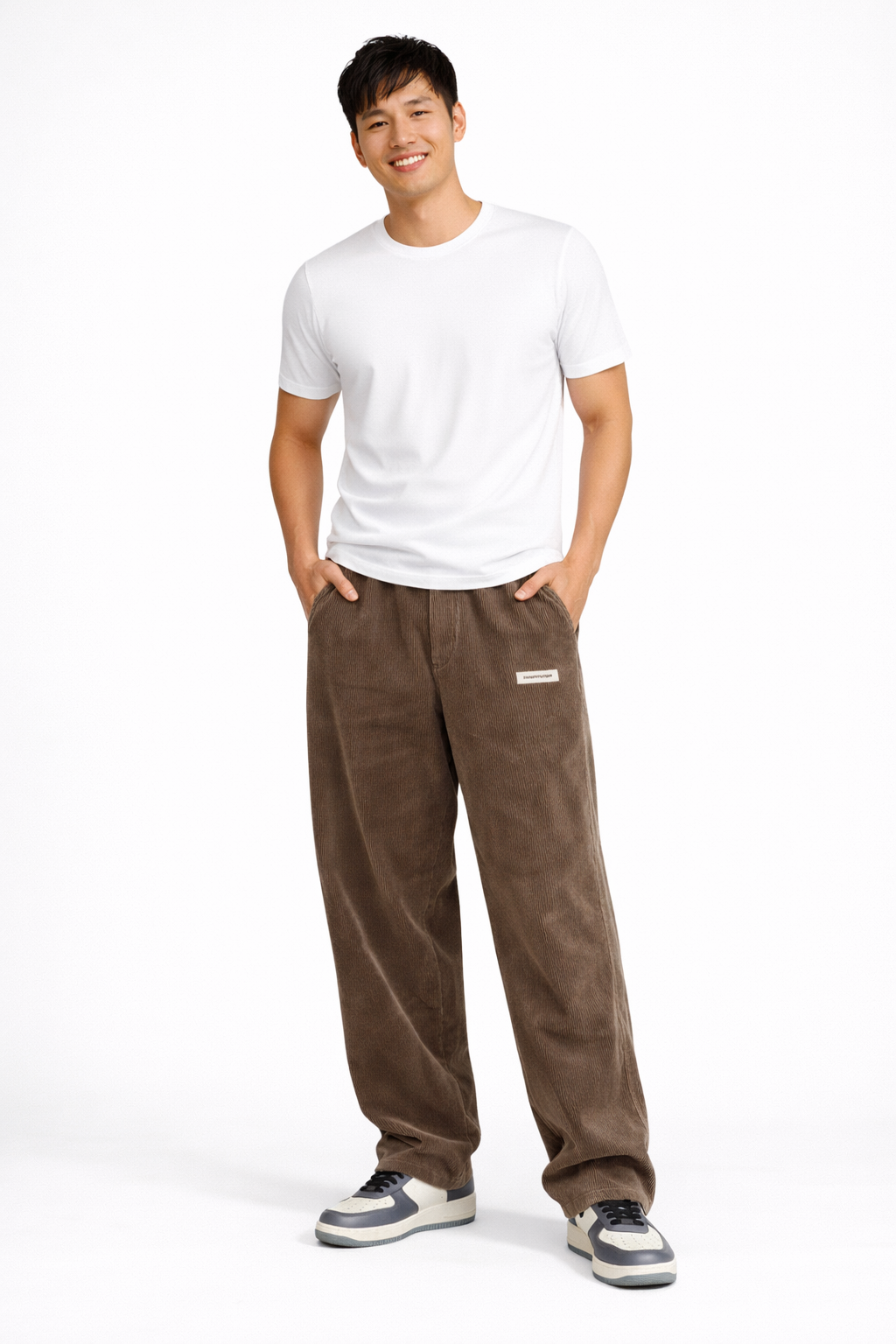 Blake Men's Corduroy Trousers – Loose Fit Drawstring Casual Straight Leg Pants