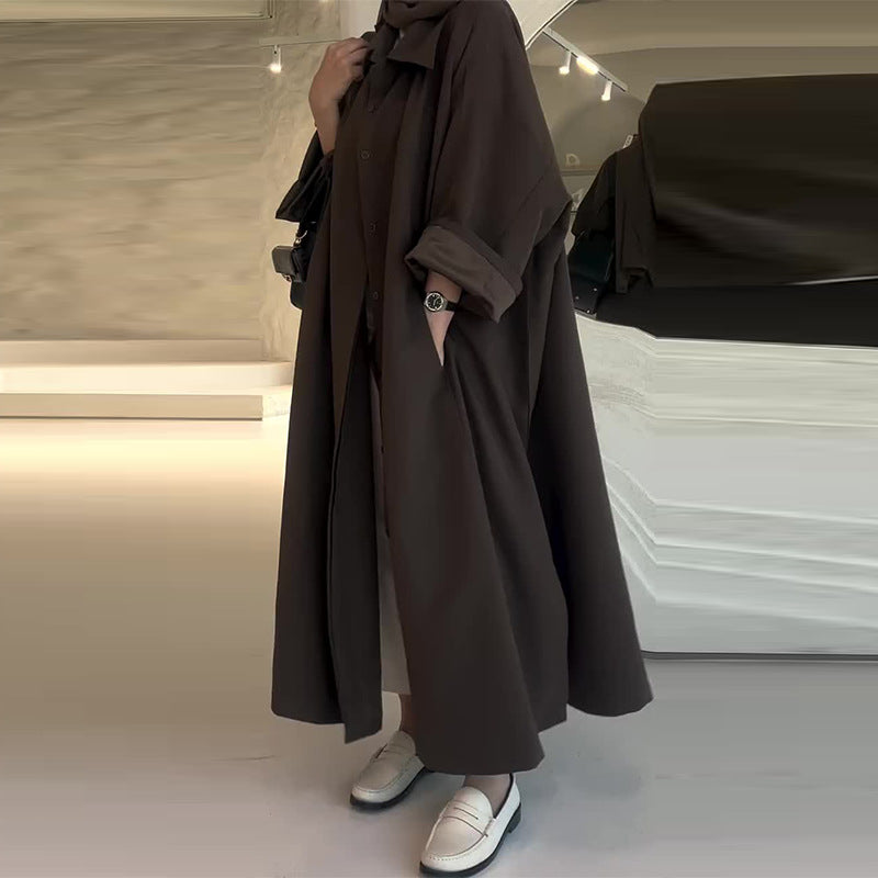 Rosalie Women's Oversized Long Coat – Relaxed Winter Overcoat with Front Fastening