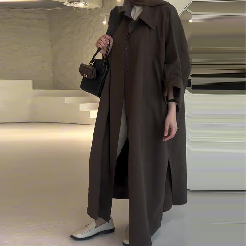 Rosalie Women's Oversized Long Coat – Relaxed Winter Overcoat with Front Fastening