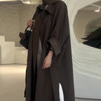 Rosalie Women's Oversized Long Coat – Relaxed Winter Overcoat with Front Fastening