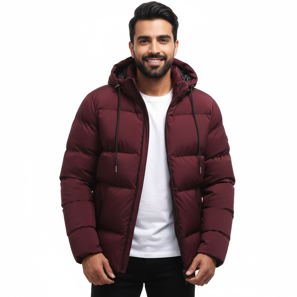 Branwell Men's Hooded Winter Parka – Water-Resistant Puffer with Regular Fit