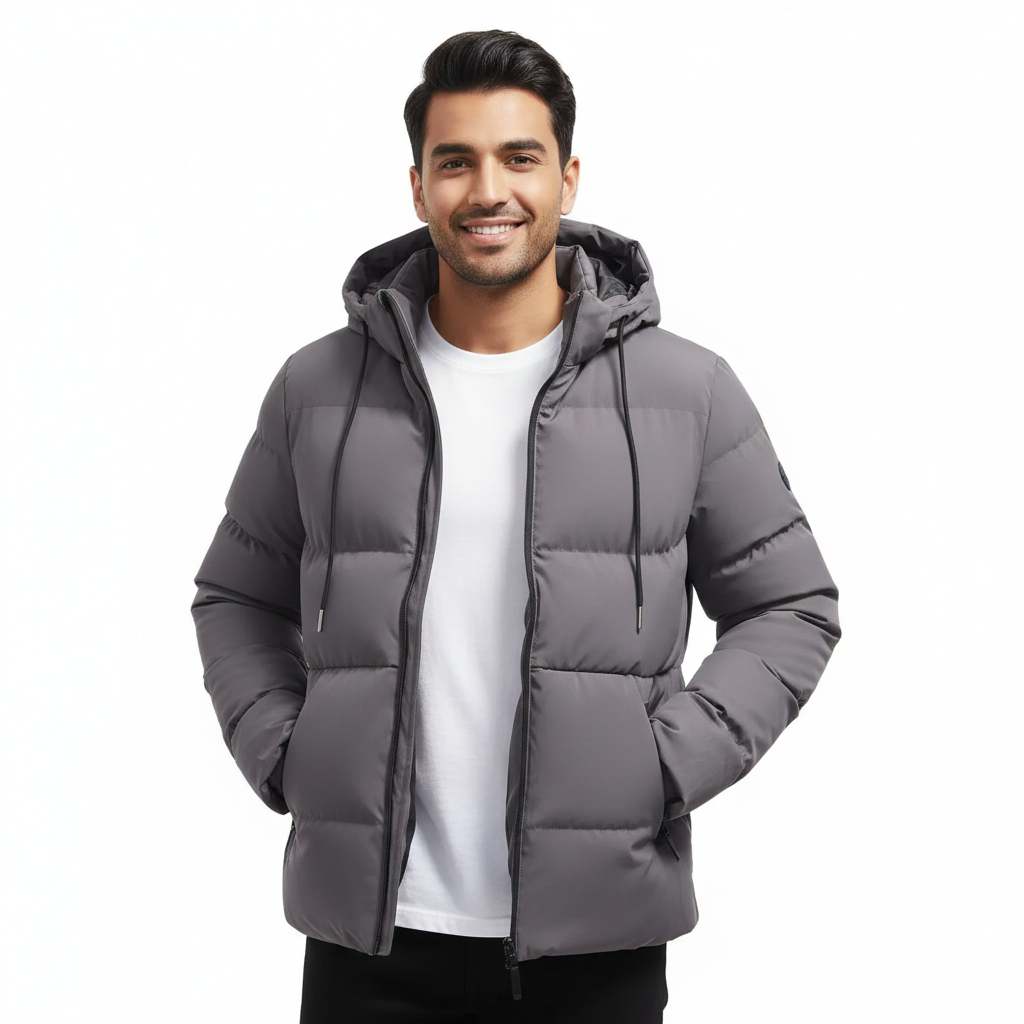 Branwell Men's Hooded Winter Parka – Water-Resistant Puffer with Regular Fit