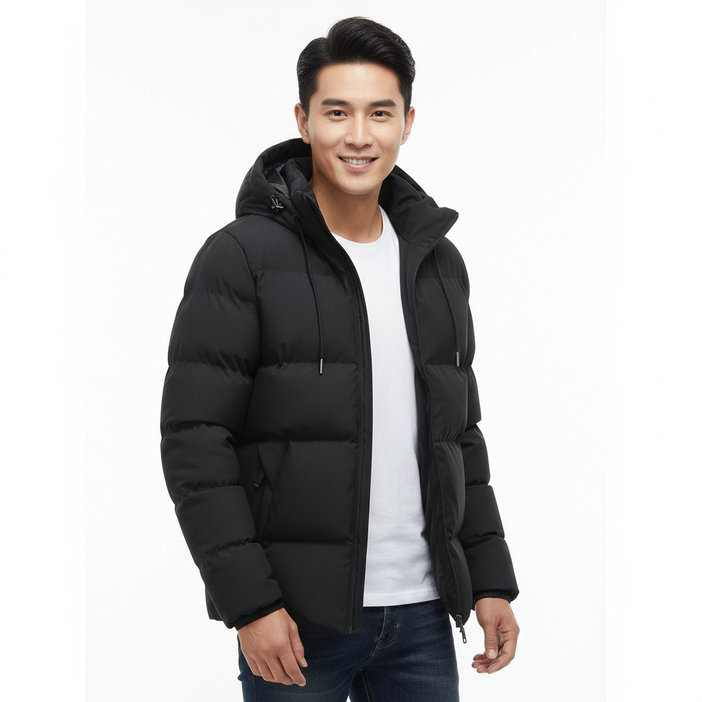 Branwell Men's Hooded Winter Parka – Water-Resistant Puffer with Regular Fit