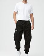 Benedict Men's Cargo Joggers – Elasticated Cuffs, Utility Pockets & Relaxed Fit