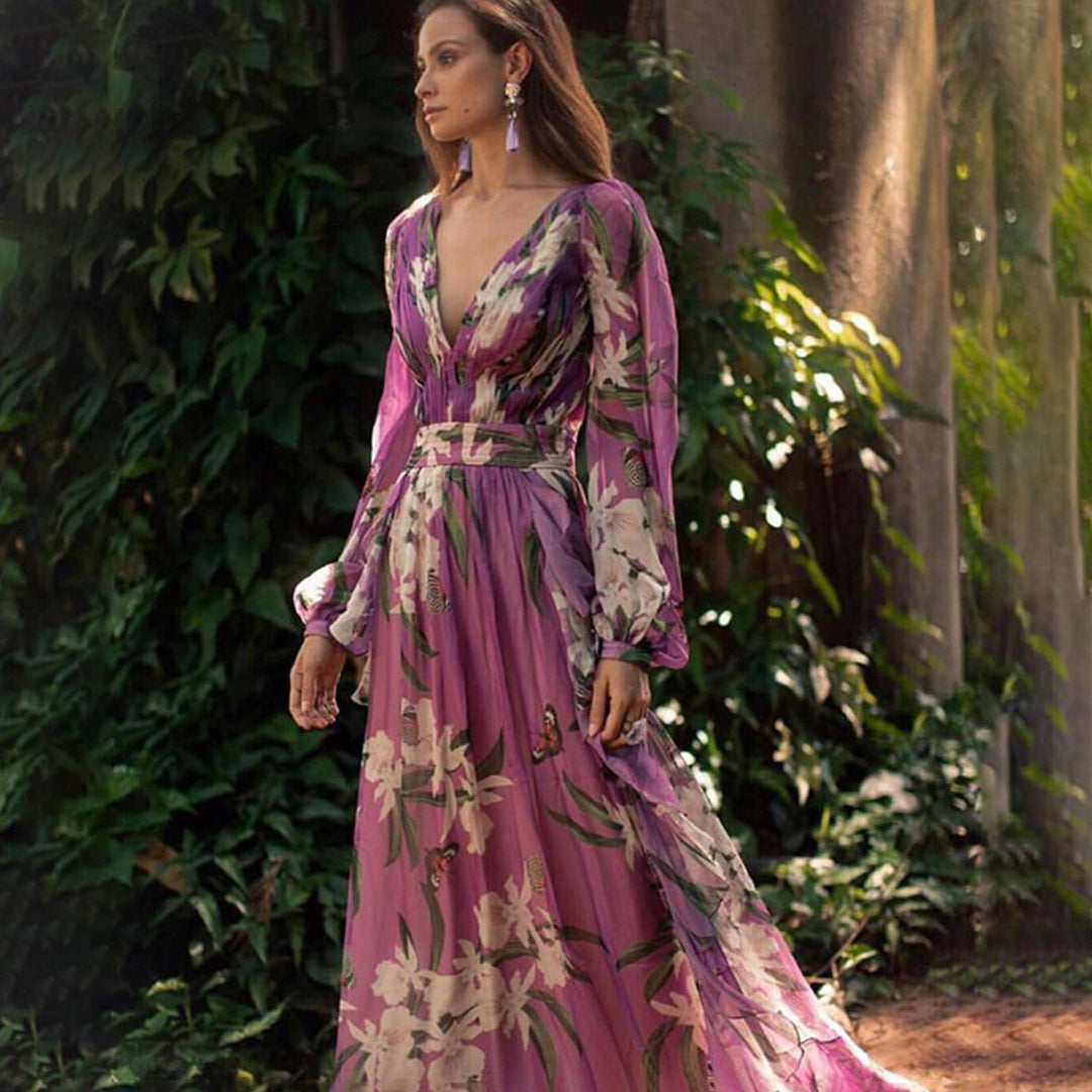 Primrose Women's Purple Maxi Dress – Lightweight Flowing Summer Style