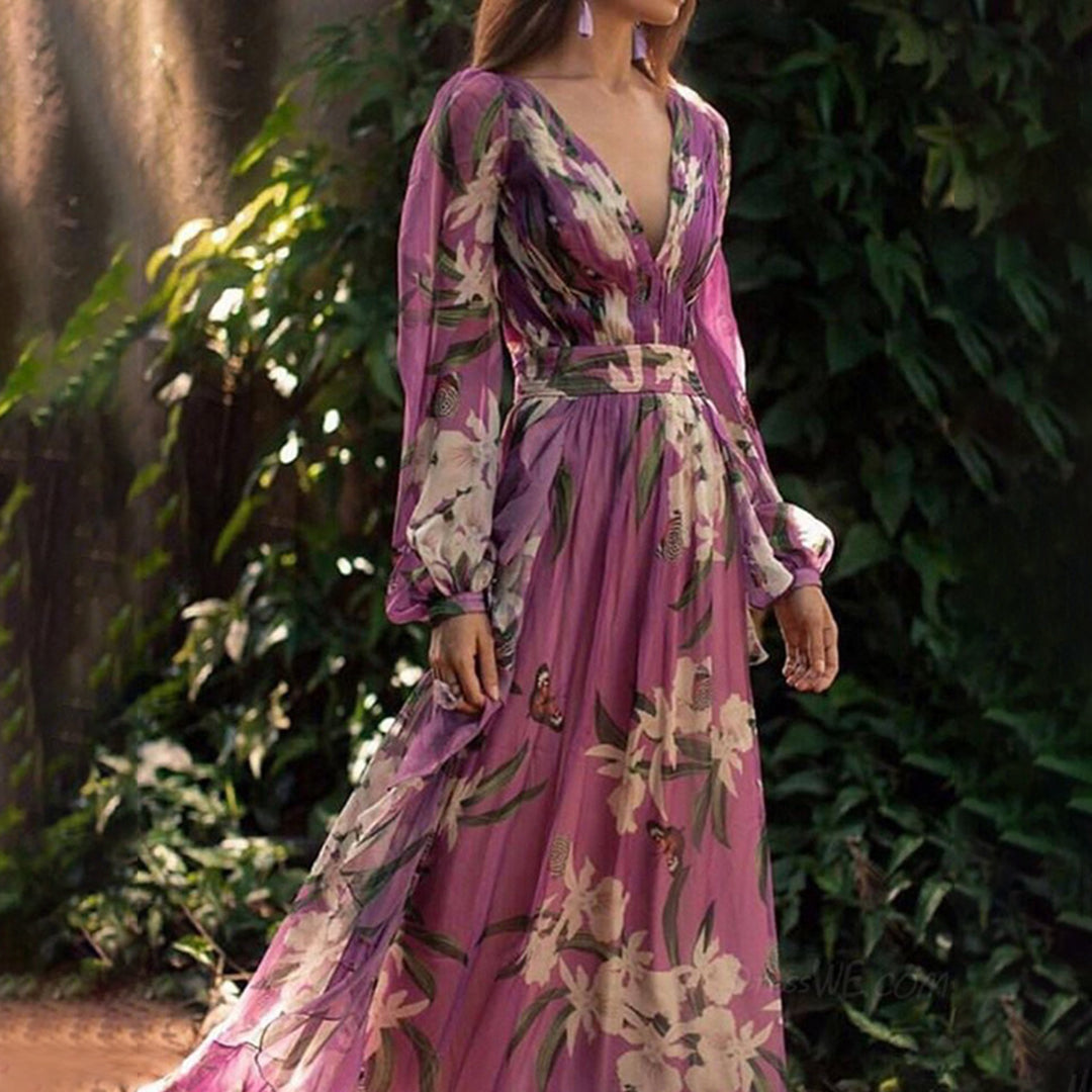 Primrose Women's Purple Maxi Dress – Lightweight Flowing Summer Style