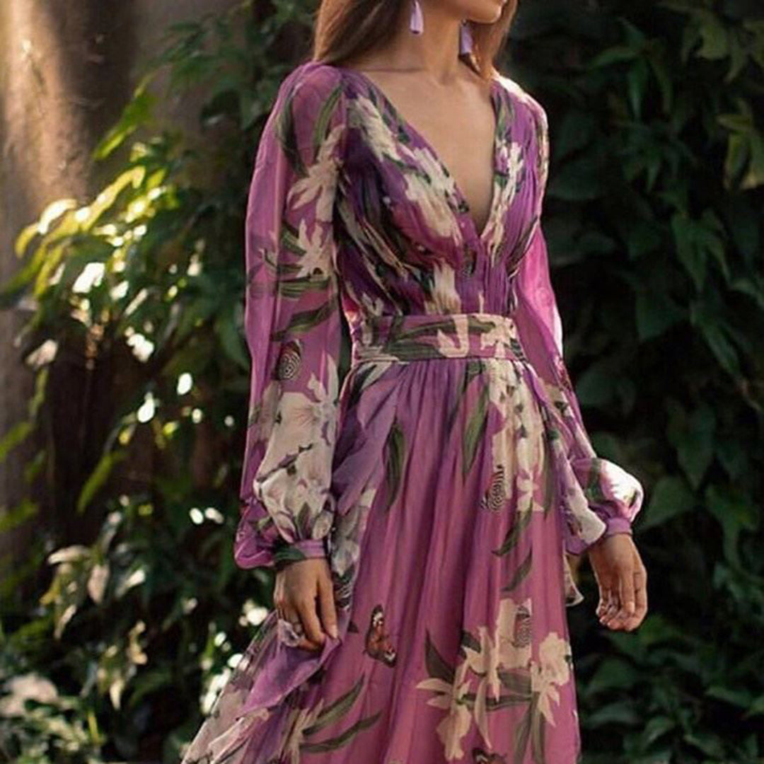 Primrose Women's Purple Maxi Dress – Lightweight Flowing Summer Style