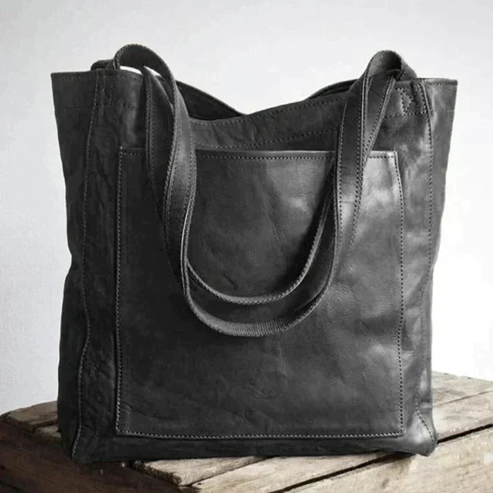 Calista Women's Leather Tote Bag – Spacious Zip-Top Work & Travel Handbag