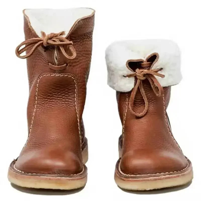 Beatrice Women's Faux Fur Boots – Slip On Winter Ankle Boots with Non Slip Sole