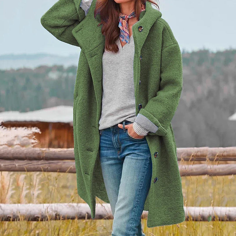 Liza Women's Winter Coat – Hooded Wind Resistant Long Smart Casual Overcoat