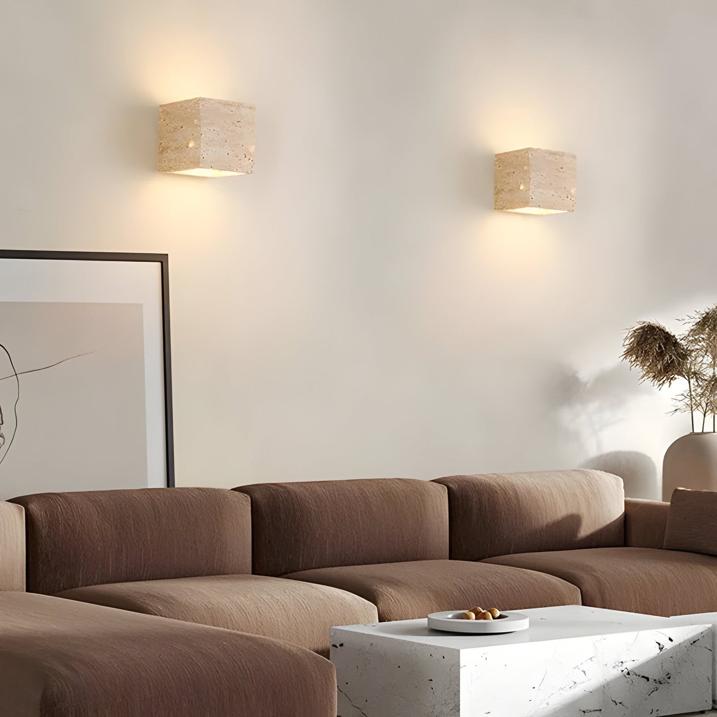 Sivra – Rectangular Travertine LED Wall Light