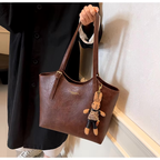 Hannah Women's Vegan Leather Tote Bag – Vintage Finish, Spacious Design & Charm