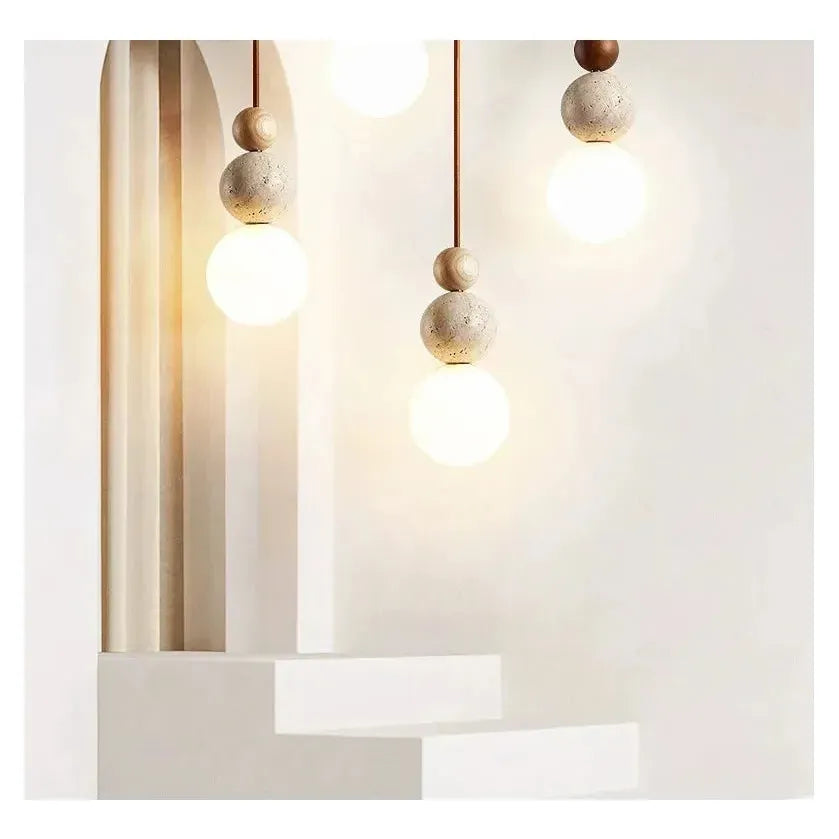 Dalla – Wabi-Sabi Style Travertine Pendant Light (LED)