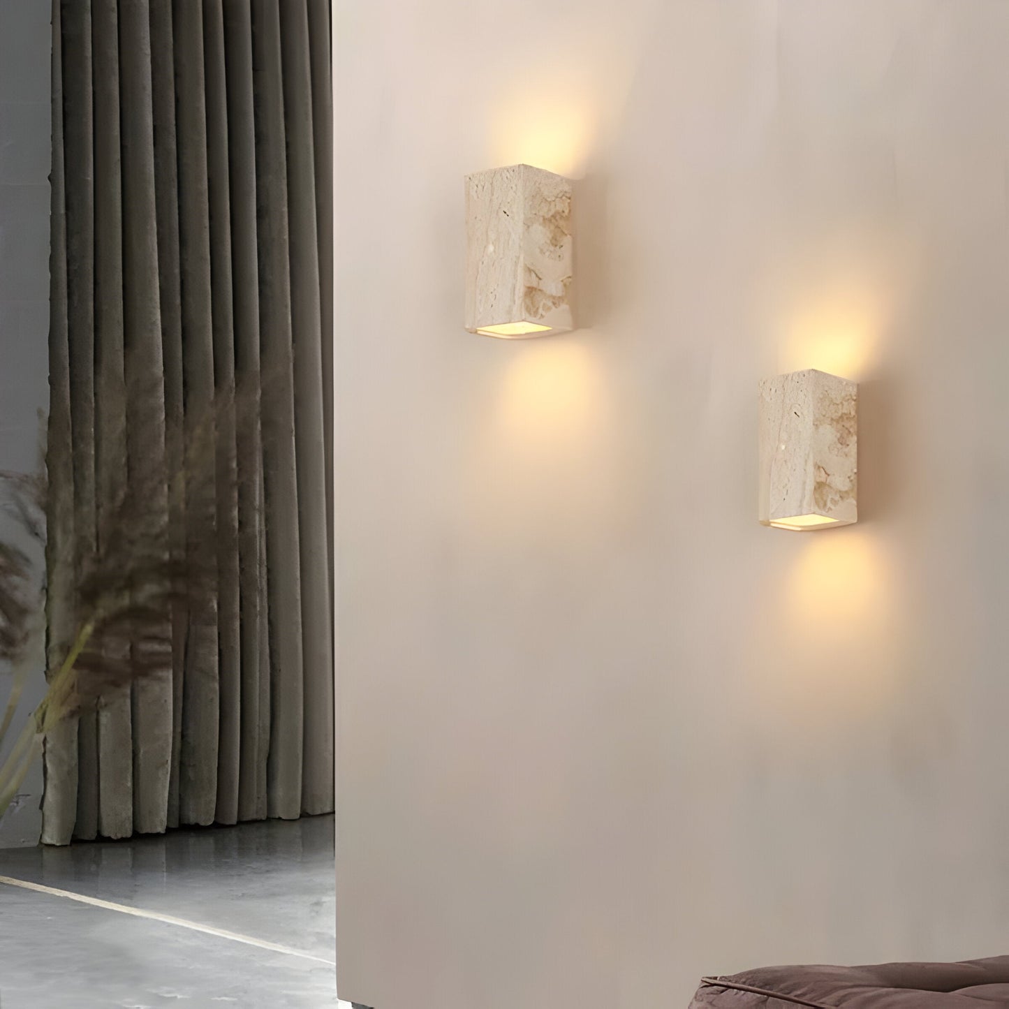Sivra – Rectangular Travertine LED Wall Light
