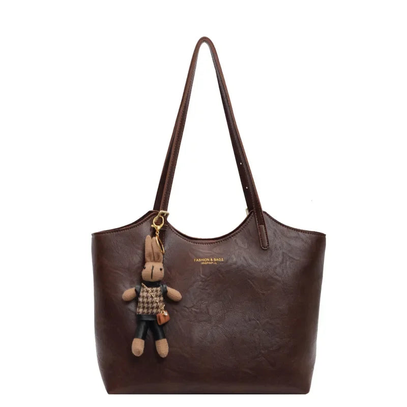 Hannah Women's Vegan Leather Tote Bag – Vintage Finish, Spacious Design & Charm