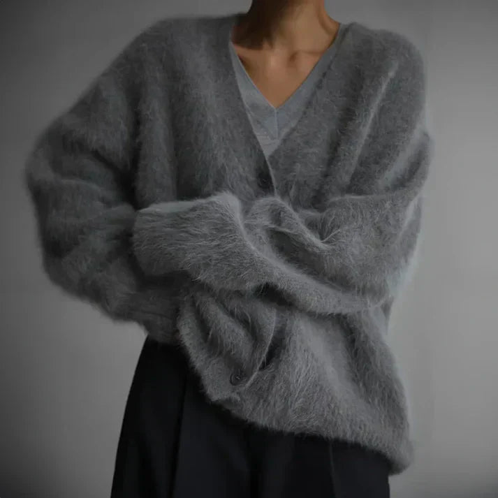 Evelyn Women's Cashmere Cardigan – 100% Cashmere Soft Relaxed Luxury Knit