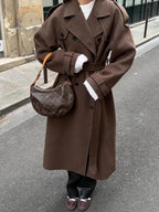 Edith Women's Wool Coat – Elegant Tailored Long Winter Overcoat