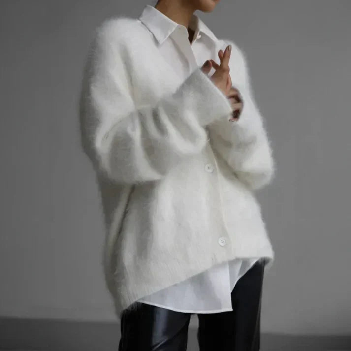 Evelyn Women's Cashmere Cardigan – 100% Cashmere Soft Relaxed Luxury Knit