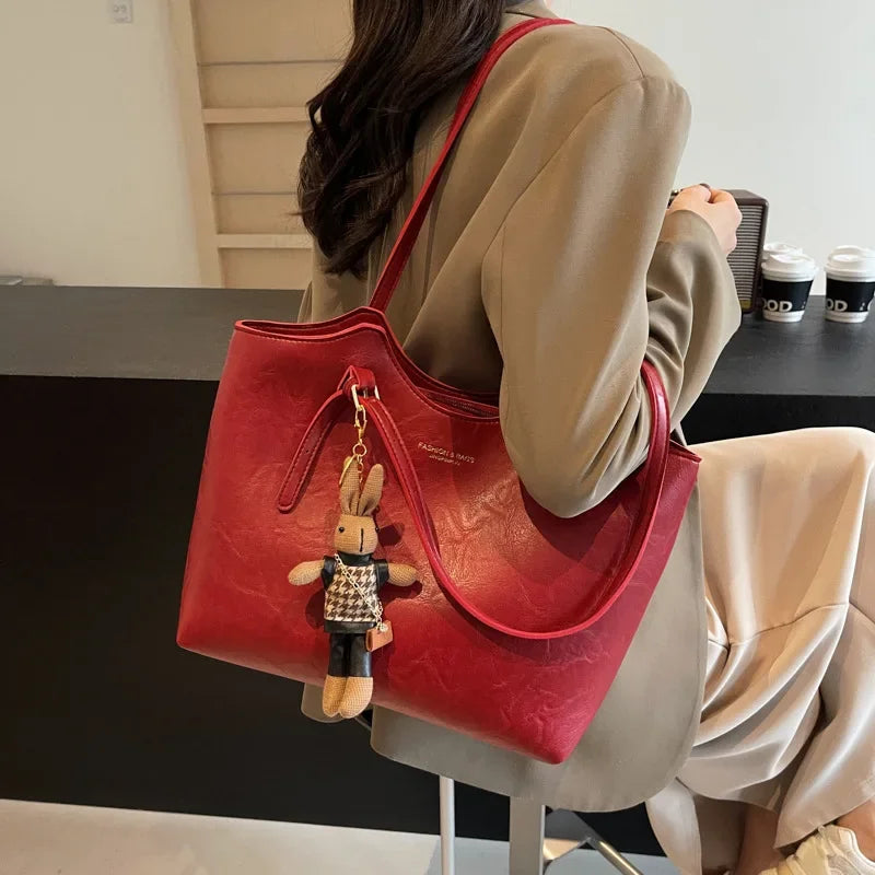 Hannah Women's Vegan Leather Tote Bag – Vintage Finish, Spacious Design & Charm