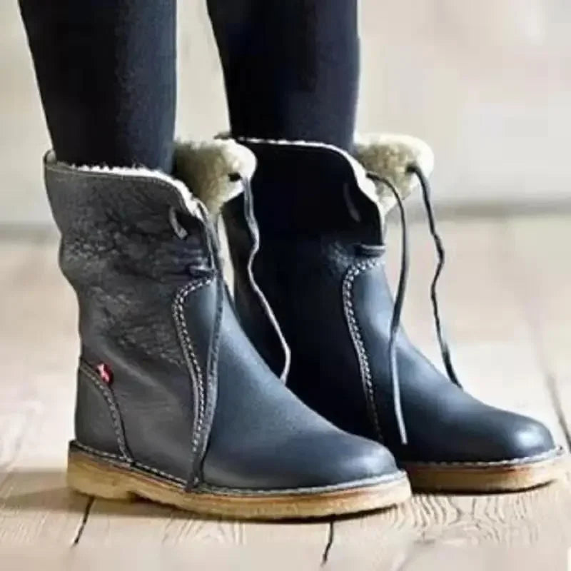 Beatrice Women's Faux Fur Boots – Slip On Winter Ankle Boots with Non Slip Sole