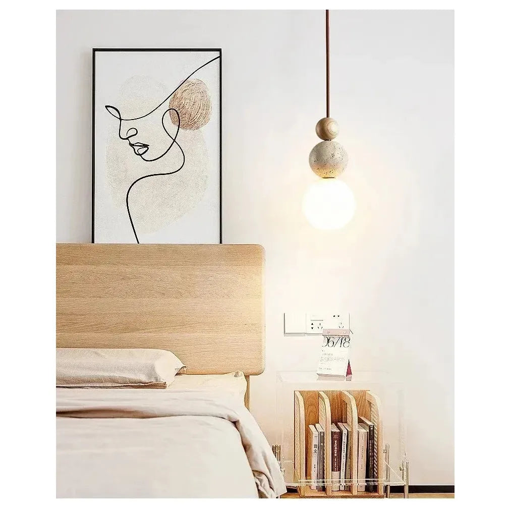 Dalla – Wabi-Sabi Style Travertine Pendant Light (LED)
