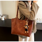 Hannah Women's Vegan Leather Tote Bag – Vintage Finish, Spacious Design & Charm