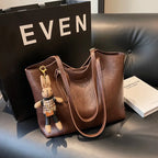 Hannah Women's Vegan Leather Tote Bag – Vintage Finish, Spacious Design & Charm