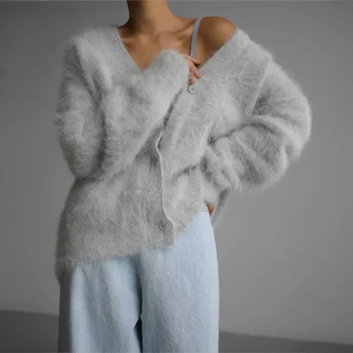 Evelyn Women's Cashmere Cardigan – 100% Cashmere Soft Relaxed Luxury Knit