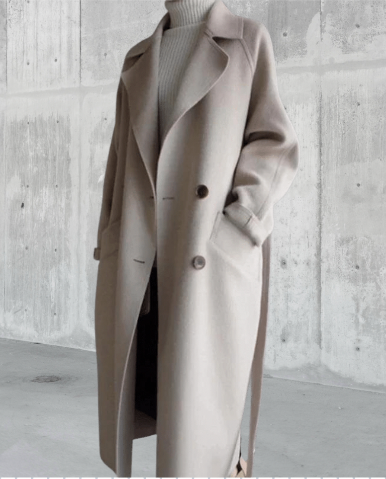 Meredith Women's Long Wool Coat – Elegant Tailored Winter Overcoat
