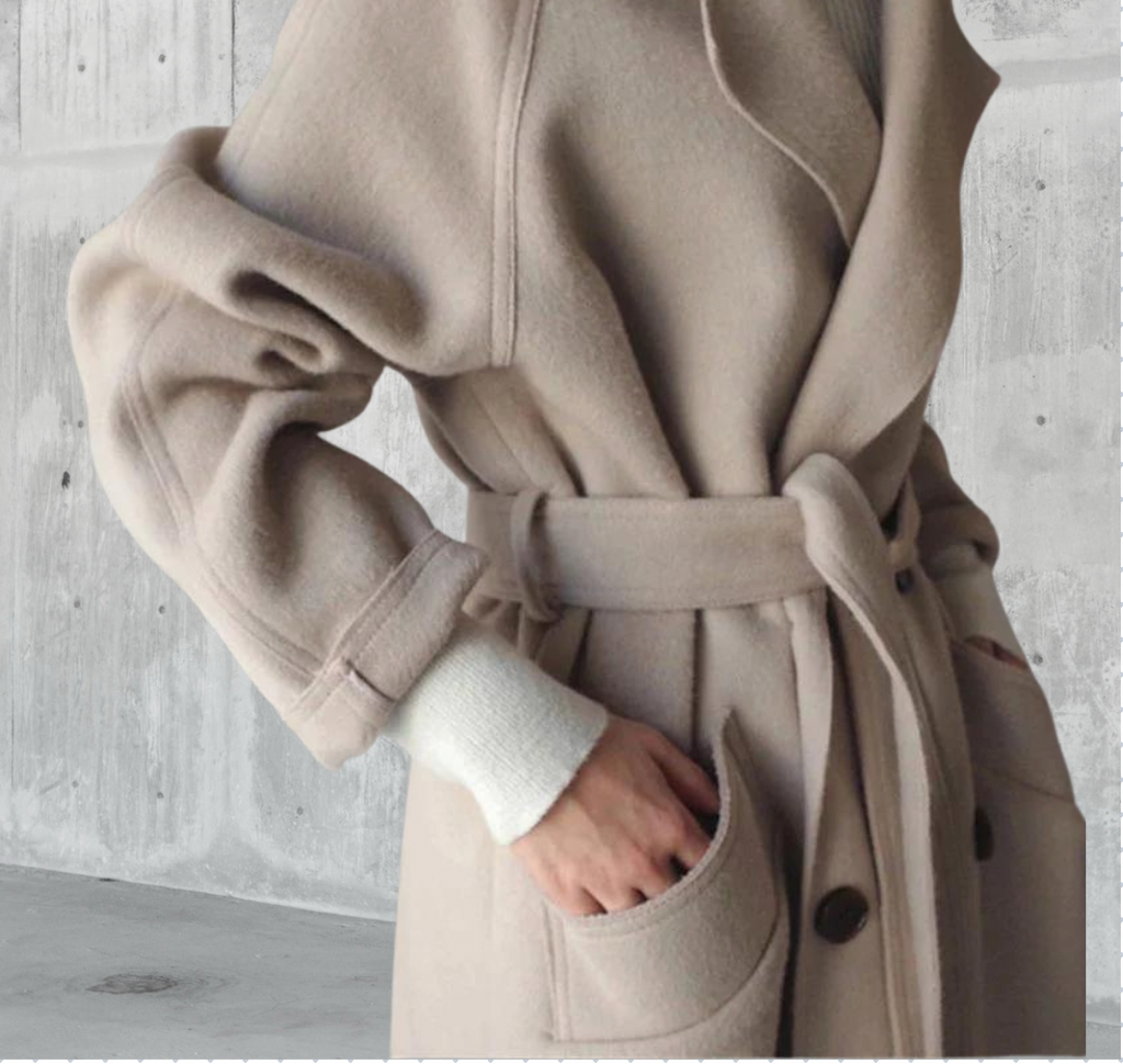 Meredith Women's Long Wool Coat – Elegant Tailored Winter Overcoat