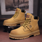 Oswin Men's Leather Lace-Up Boots – Padded Lining & Slip-Resistant Rubber Sole