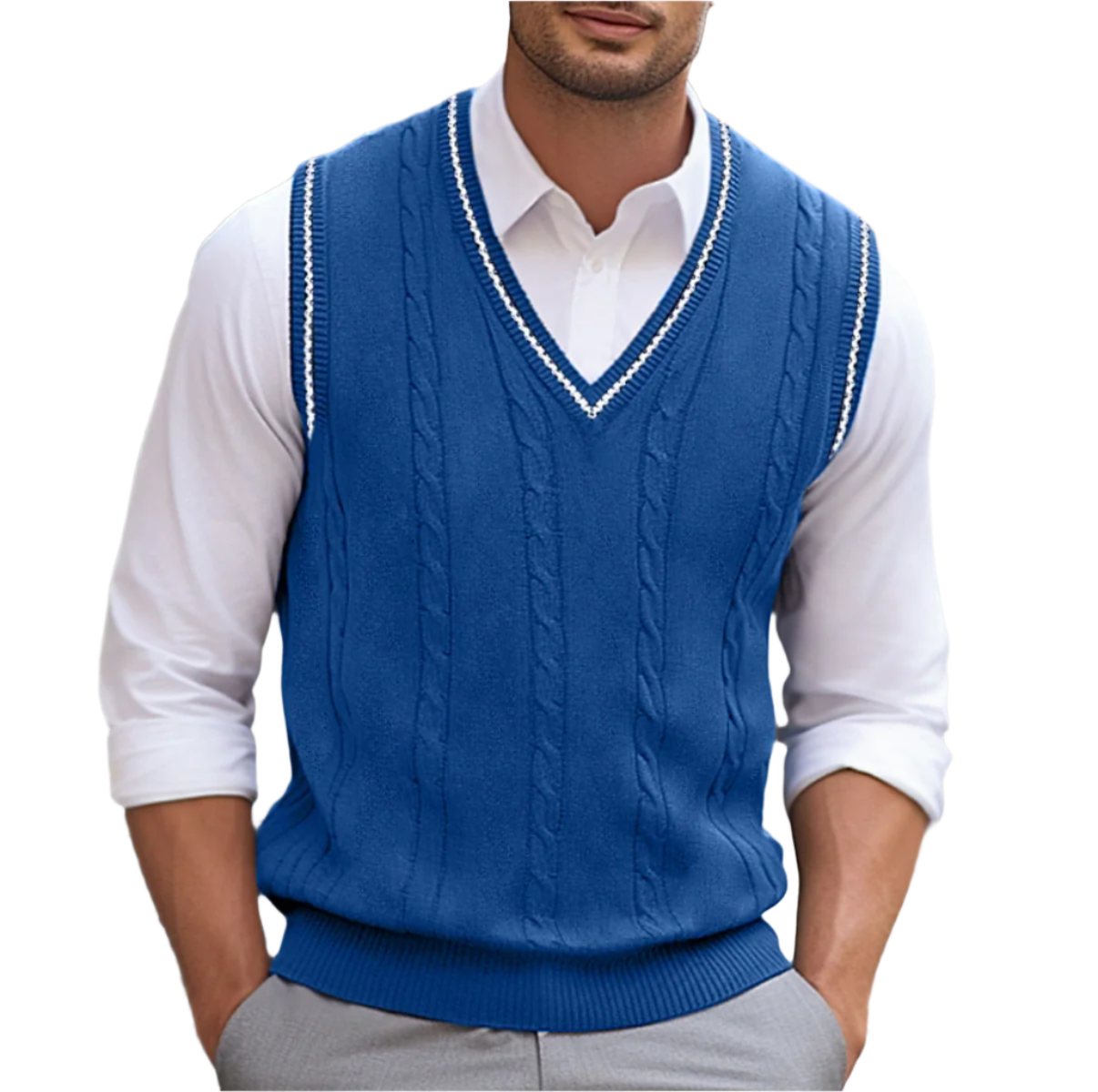 Harrison Men's Sweater Vest – V-Neck Knit Sleeveless Smart Casual Jumper