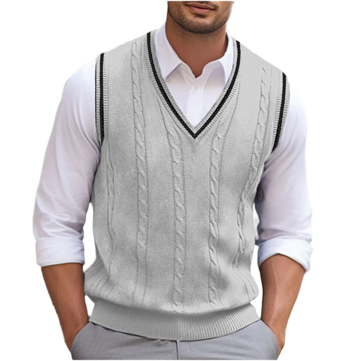 Harrison Men's Sweater Vest – V-Neck Knit Sleeveless Smart Casual Jumper