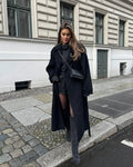 Edith Women's Wool Coat – Elegant Tailored Long Winter Overcoat