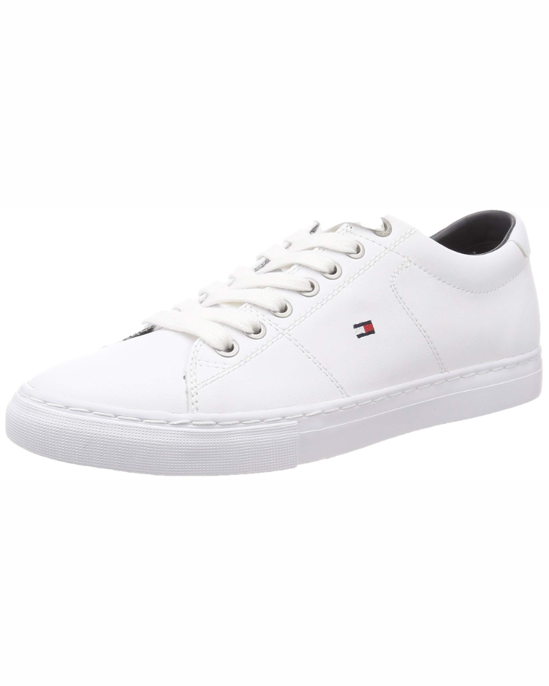 Pierce Men's Leather Trainers – Lace-Up Rubber Sole Casual Sneakers