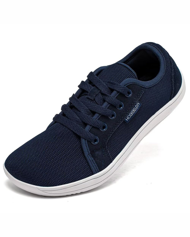 Gareth Men's Barefoot Trainers – Wide Toe Box Mesh Lace-Up Rubber Sole Shoes