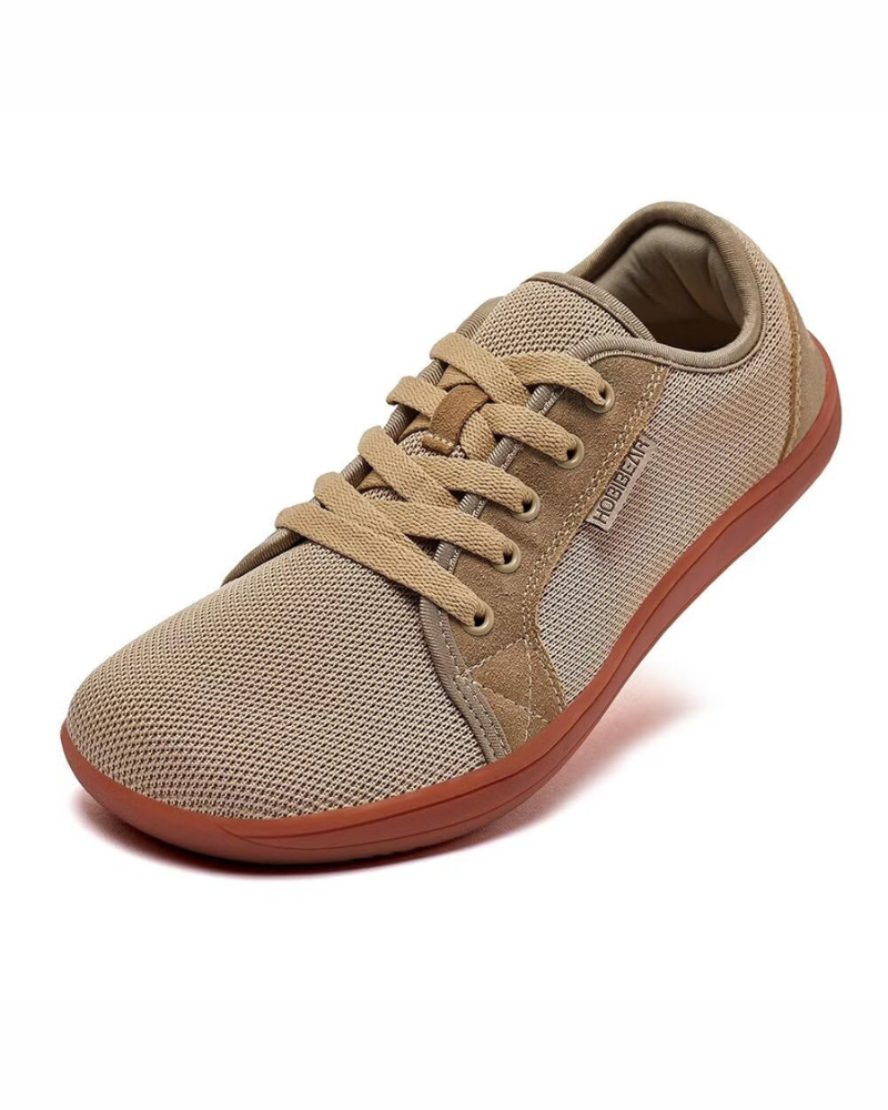 Gareth Men's Barefoot Trainers – Wide Toe Box Mesh Lace-Up Rubber Sole Shoes